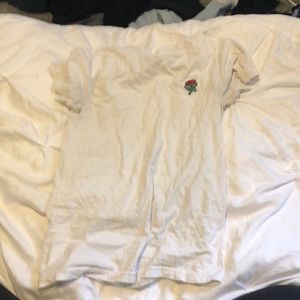 White Tee with Rose